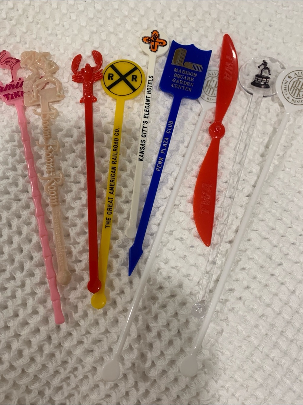 Ten vintage cocktail stirrers